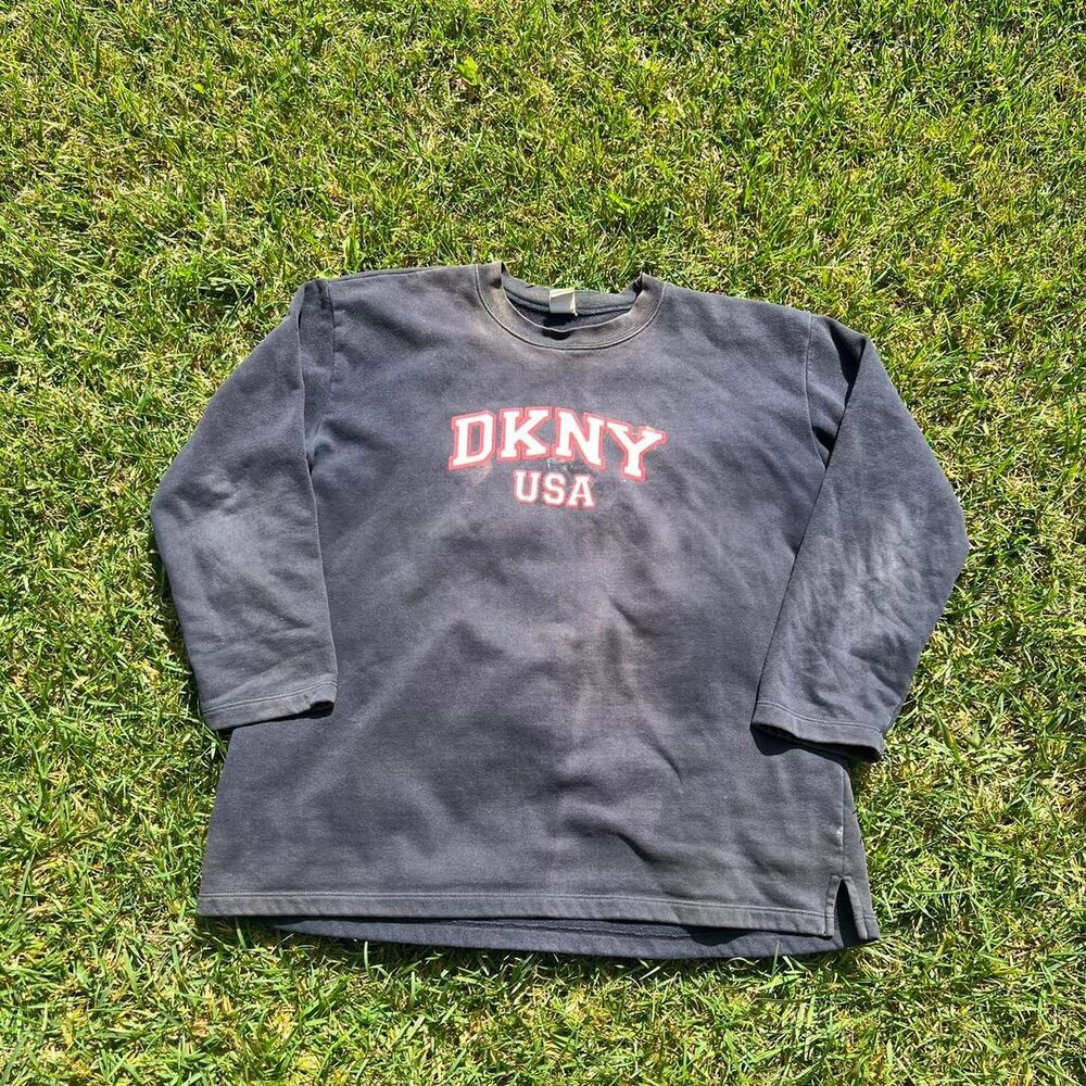 90s Dkny spell out sweater navy Mens size M Medium